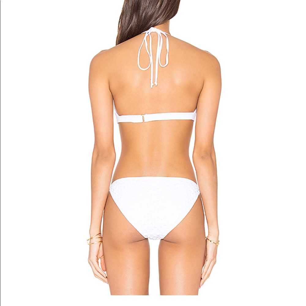 Milly White Halter And String Bikini Crochet - image 3